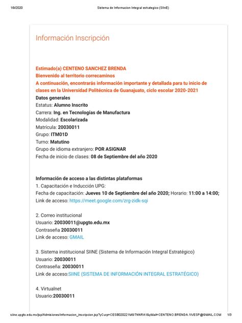 Sistema de Información Integral estrategico (SIInE).